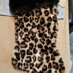 Cheetah print Christmas stocking